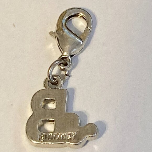 Vintage Disney Blue Crystal Mickey Mouse Ears Charm Clip On Initial Letter B - Picture 5 of 8